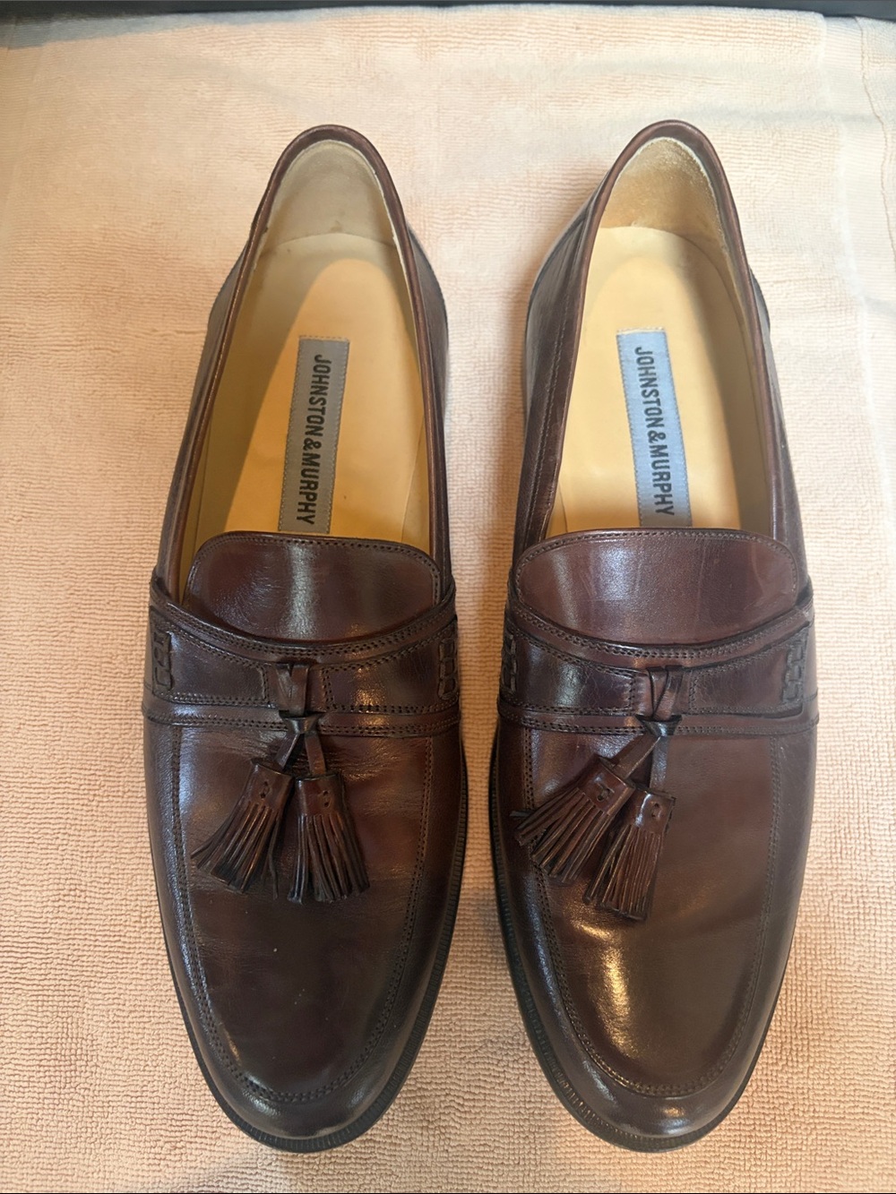 Johnston & Murphy Brown Leather Tassel Penny Loafers